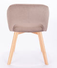 Tan Color Comfortable Dining Room Chair Velvet Fabric Leather With Oak Leg Easy To Assemble